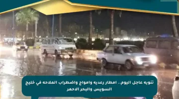 تنويه عاجل اليوم.. أمطار رعدية وأمواج واضطراب الملاحة في خليج السويس والبحر الأحمر